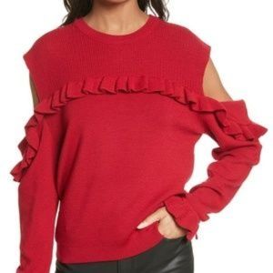The kooples BNWT red cold shoulder ruffles